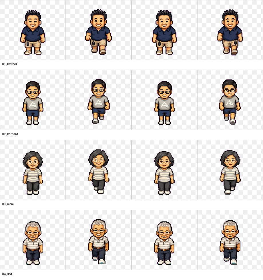 Down walk GIF QA frames